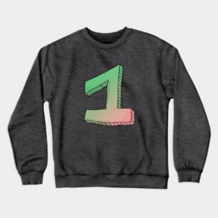 Chromatic Elegance: Green-Orange Symphony Crewneck Sweatshirt